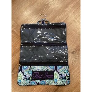 Travel‎ Flat Iron Hair Accessories Hanging Organizer Bag Quilted Blue Paisley